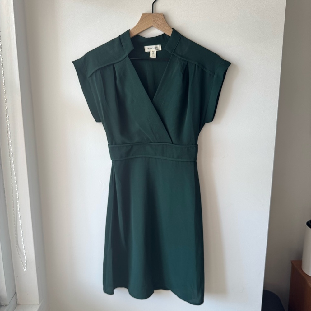 Monteau Dark Green Mini Dress